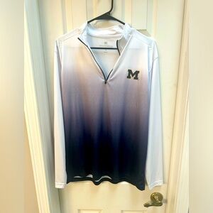 Men's Colosseum Navy Michigan Wolverines Magic Team Logo Quarter-Zip Jacket